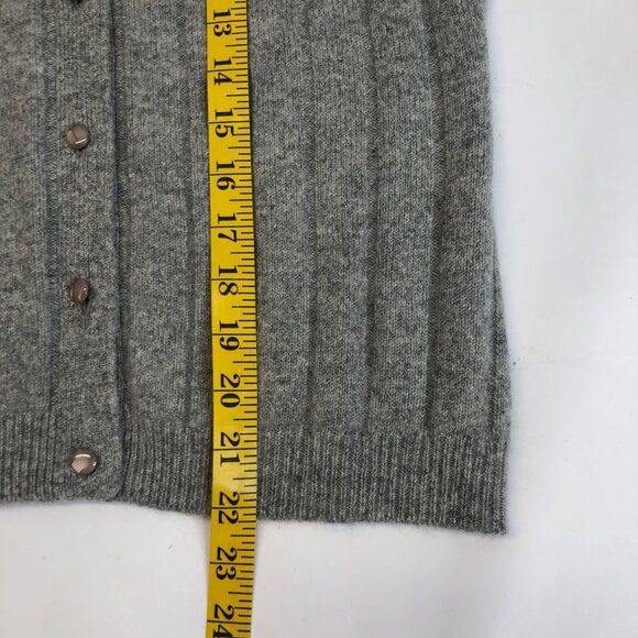 Geronimo Women's Size Medium Gray Cable Button Wool Blend Cardigan Sweater - Picture 4 of 5